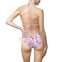 Vibrant Marble Print Women's Bikini Swimsuit - Perfect for Summer Beach Days