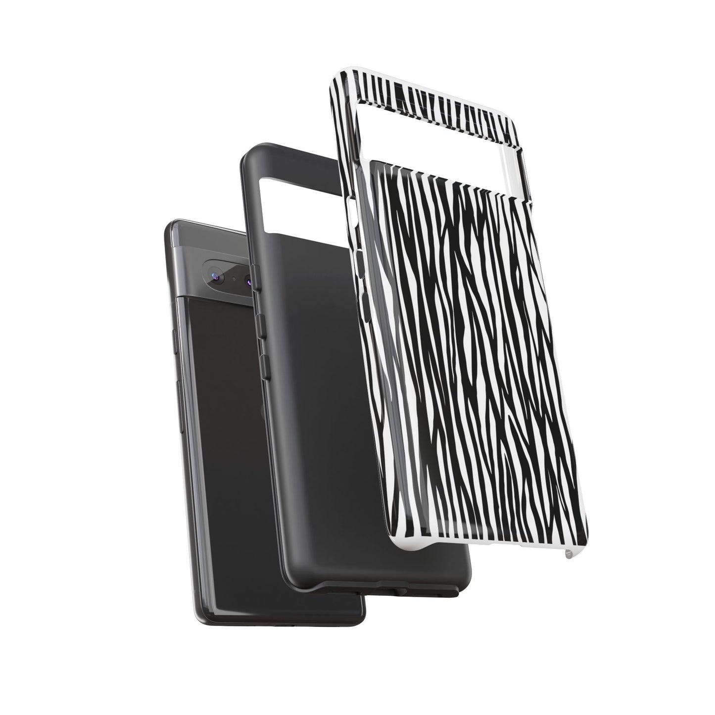 Tough Cases: Stylish Black and White Zebra Print Phone Case