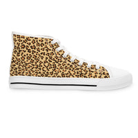 Leopard Print Women's High Top Sneakers - Stylish & Trendy Footwear for Everyday Adventures