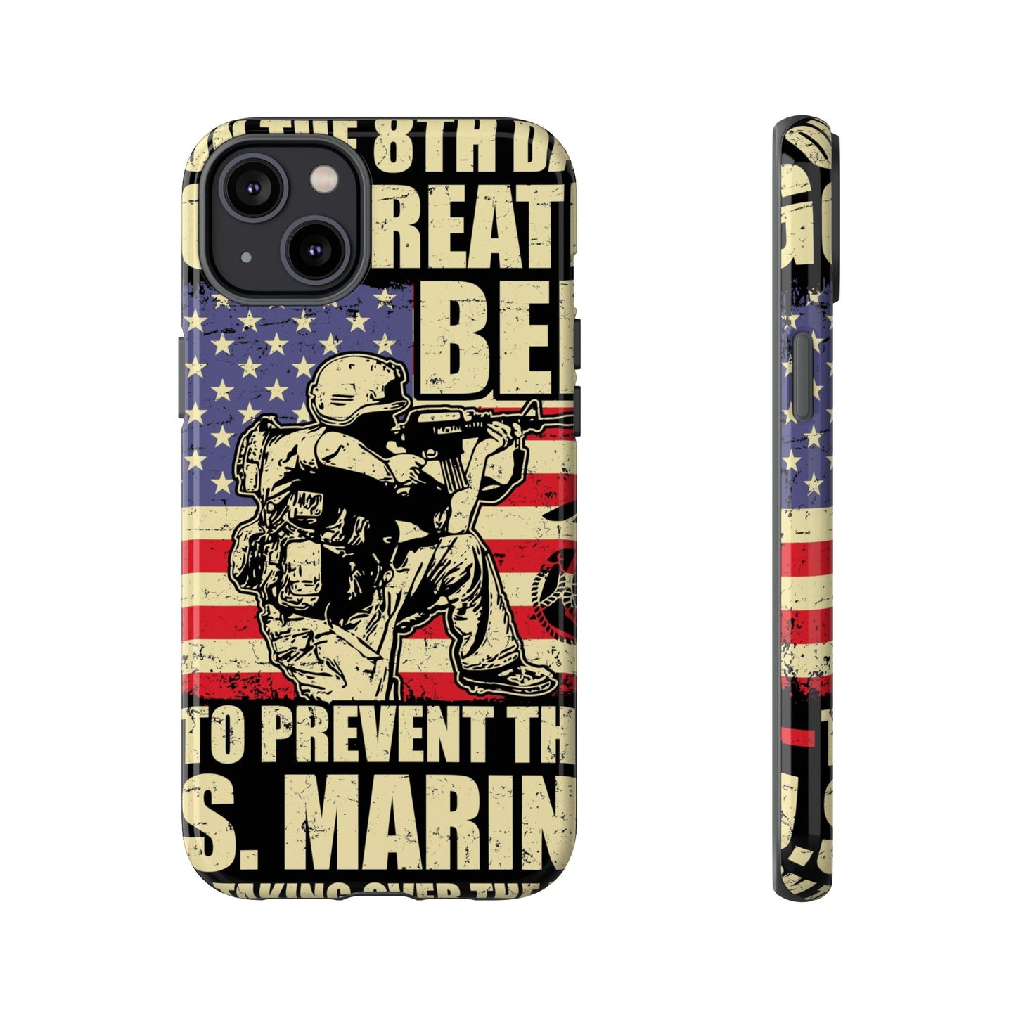 Military-Themed Phone Case - 'God Created Beer' Design