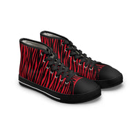 Red Zebra Print High Top Sneakers for Women