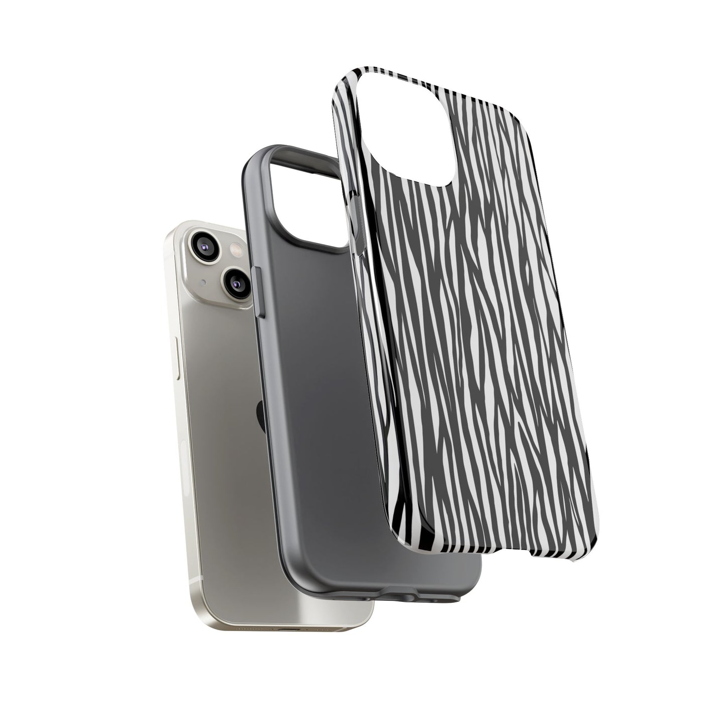 Tough Cases: Stylish Black and White Zebra Print Phone Case