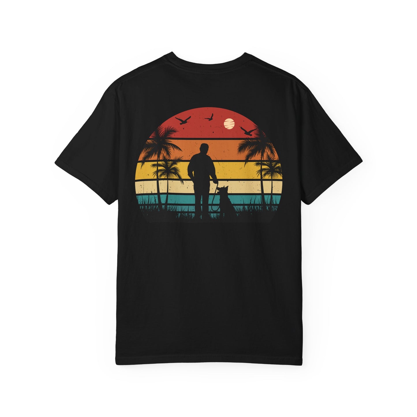 Sunset Silhouette Unisex T-Shirt, Perfect for Nature Lovers, Pet Owners, Casual Days, Summer Outings, Gift for Him or Her