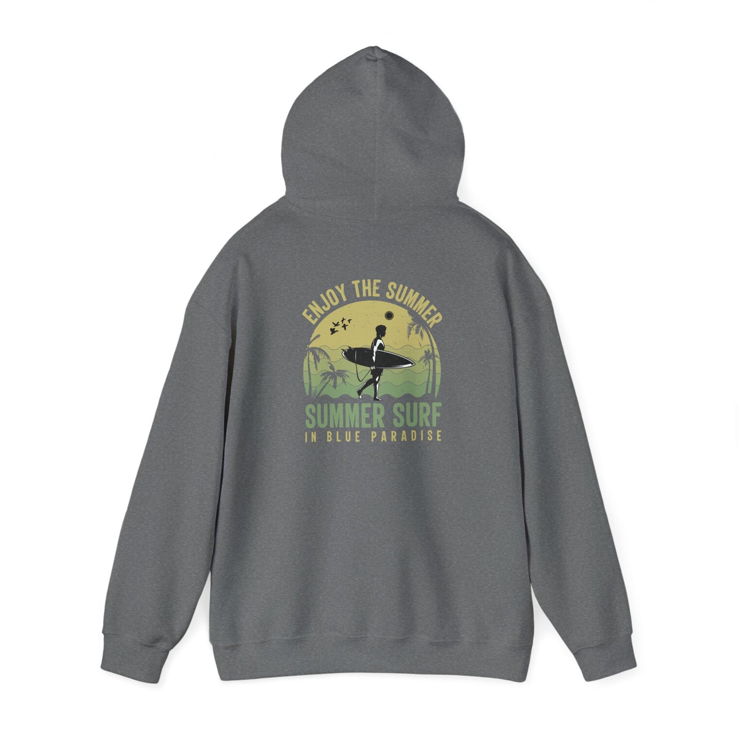Summer Surf Vibes Hoodie – Unisex Heavy Blend™ Sweatshirt for Beach Lovers, Perfect Gift for Surfing, Casual Wear, Summer