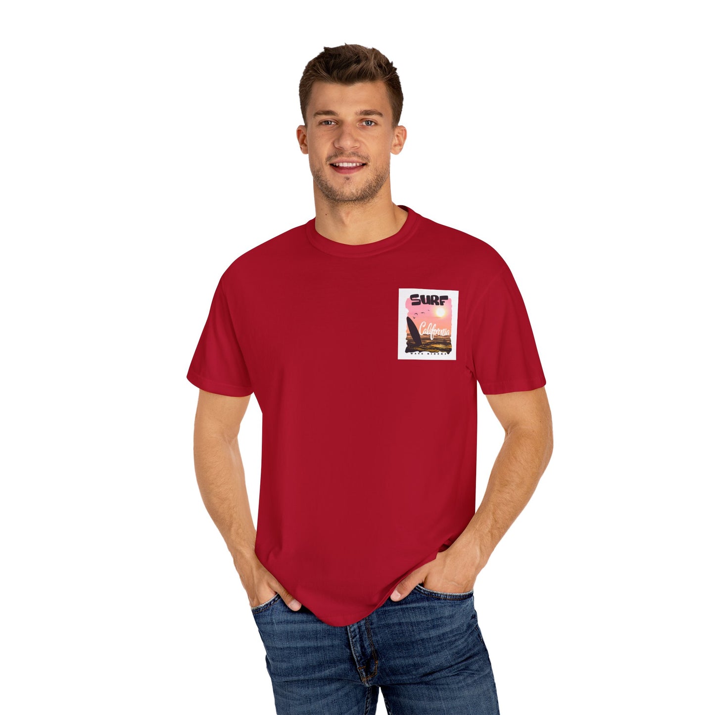 California Surf Graphic Tee - Unisex Garment-Dyed T-Shirt for Beach Lovers, Summer Vibes, Gift for Surfers, Casual Wear,
