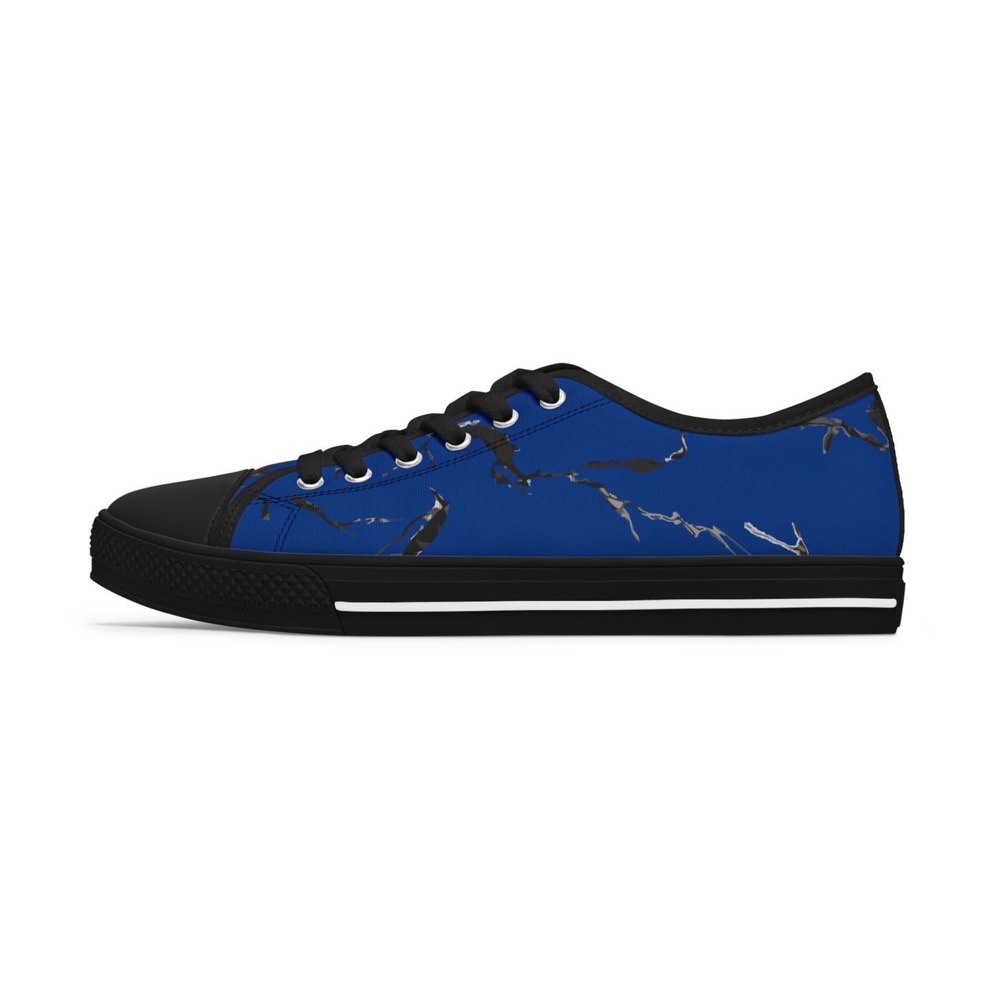 Stylish Blue Marble Low Top Sneakers for Women