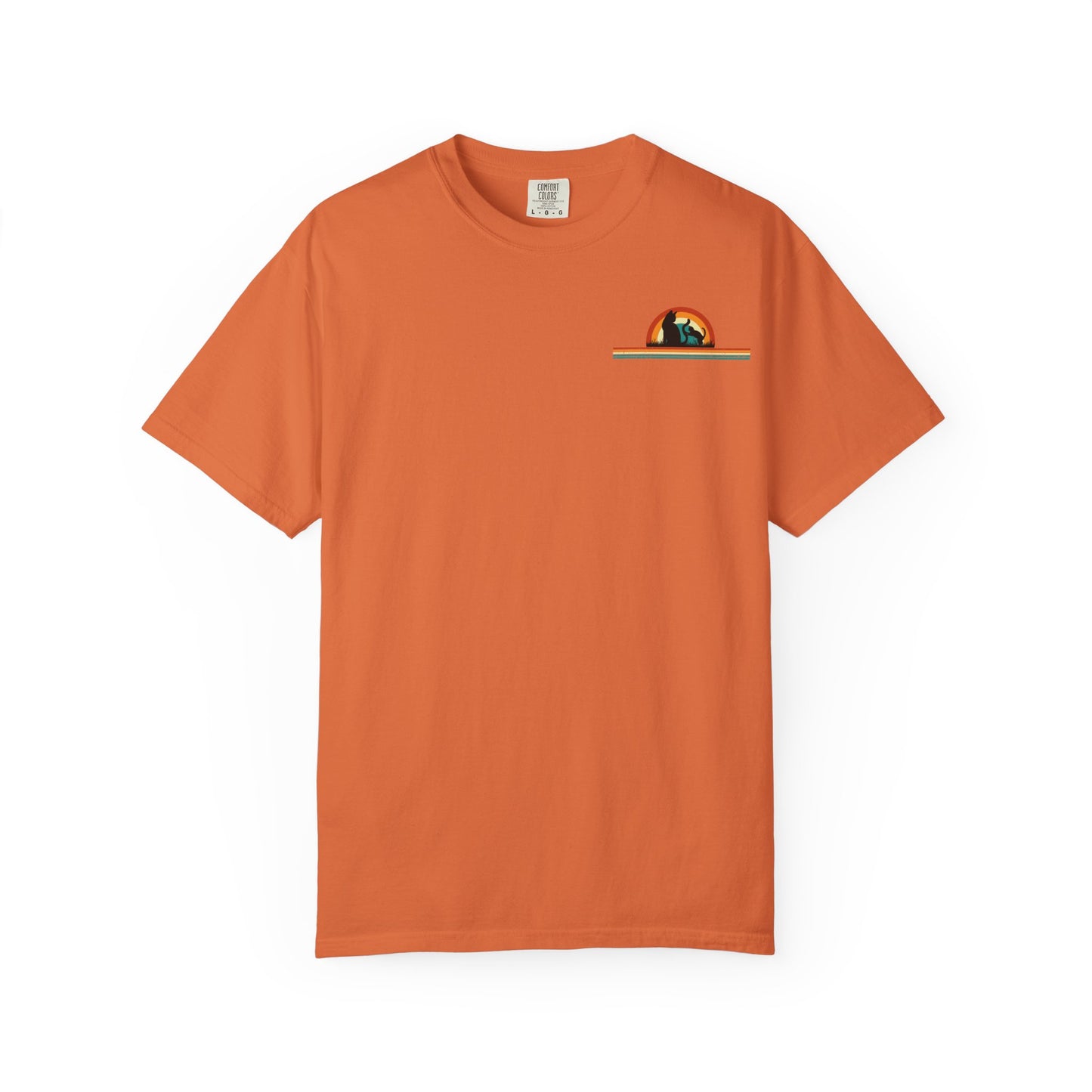 Unisex Cat & Dog Sunset Graphic T-Shirt - Casual Animal Lover Tee