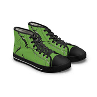 Stylish Green High Top Sneakers with Abstract Design