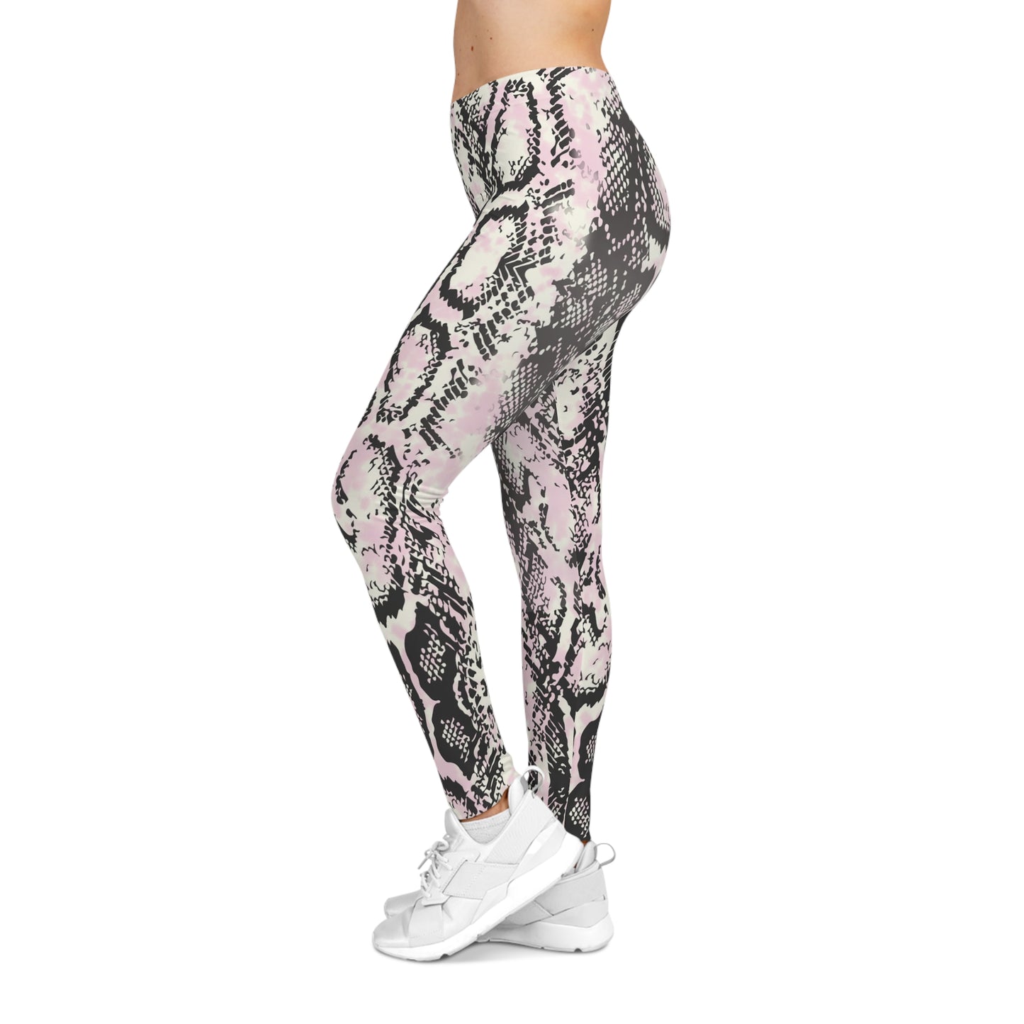 Feminine Snakeskin Print Leggings for Casual Style