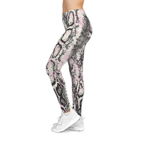 Feminine Snakeskin Print Leggings for Casual Style