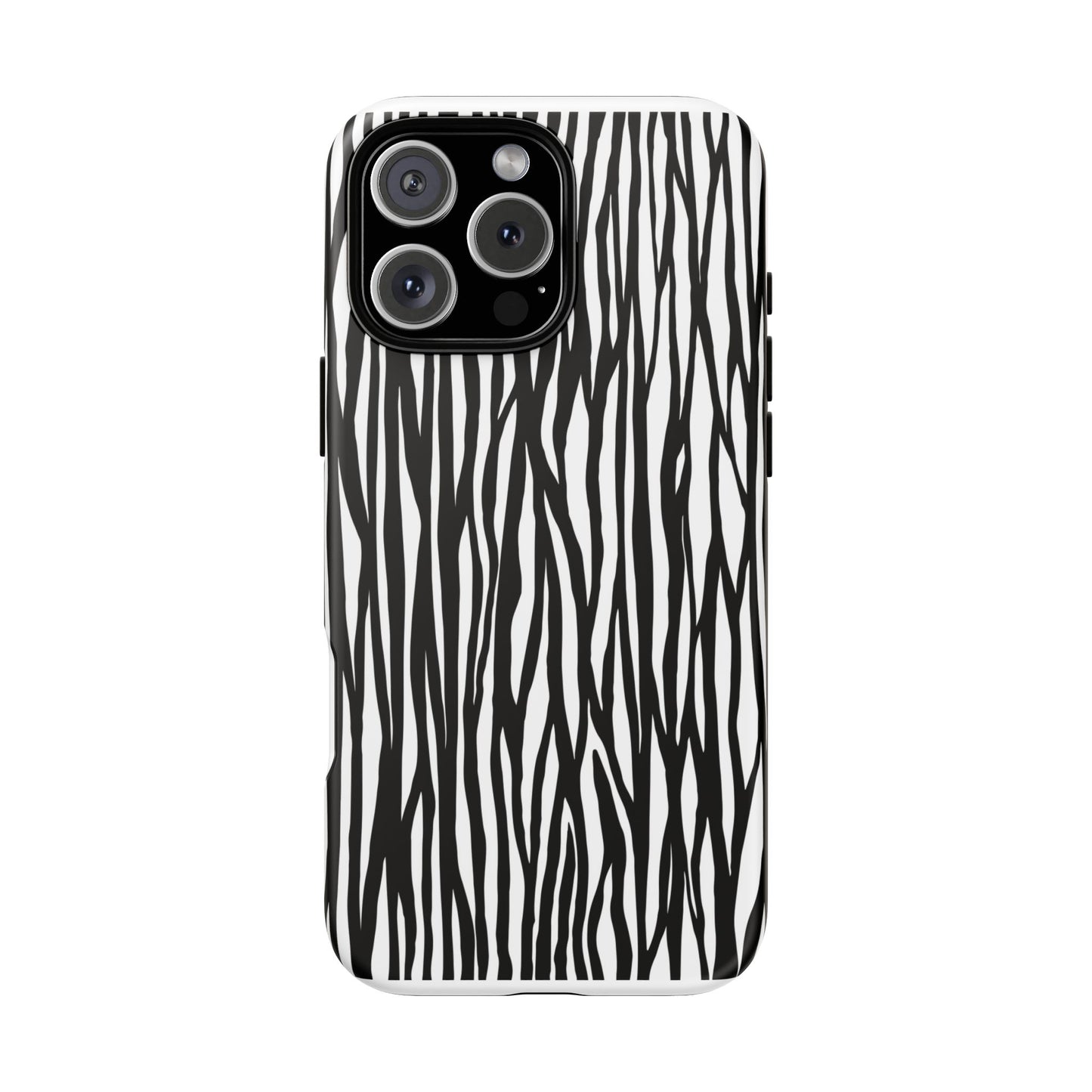 Tough Cases: Stylish Black and White Zebra Print Phone Case