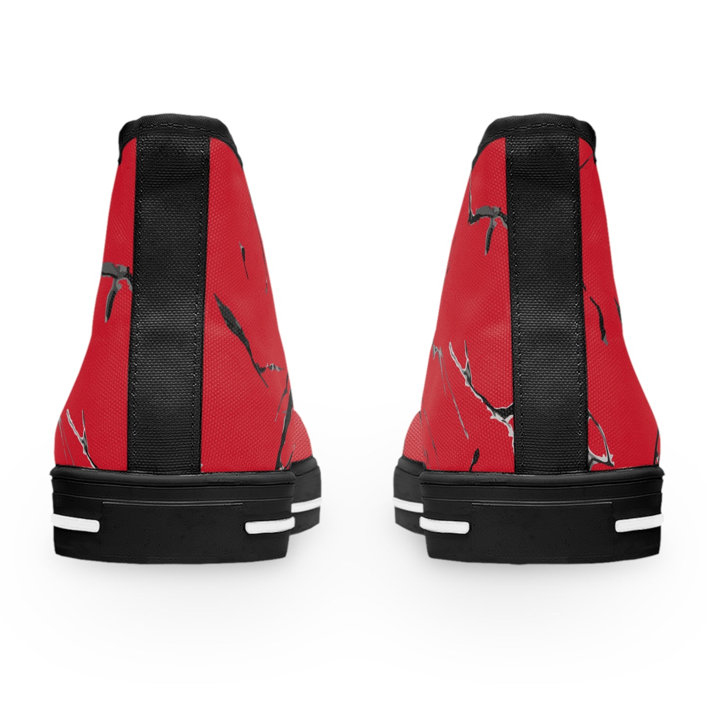 Stylish High Top Sneakers for Women - Red Artistic Design