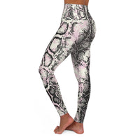 Comfortable High Waisted Snake Print Yoga Leggings for Fitness and Fashion