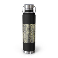Stylish Snake Print Insulated Water Bottle - 22oz Copper Vacuum Flask