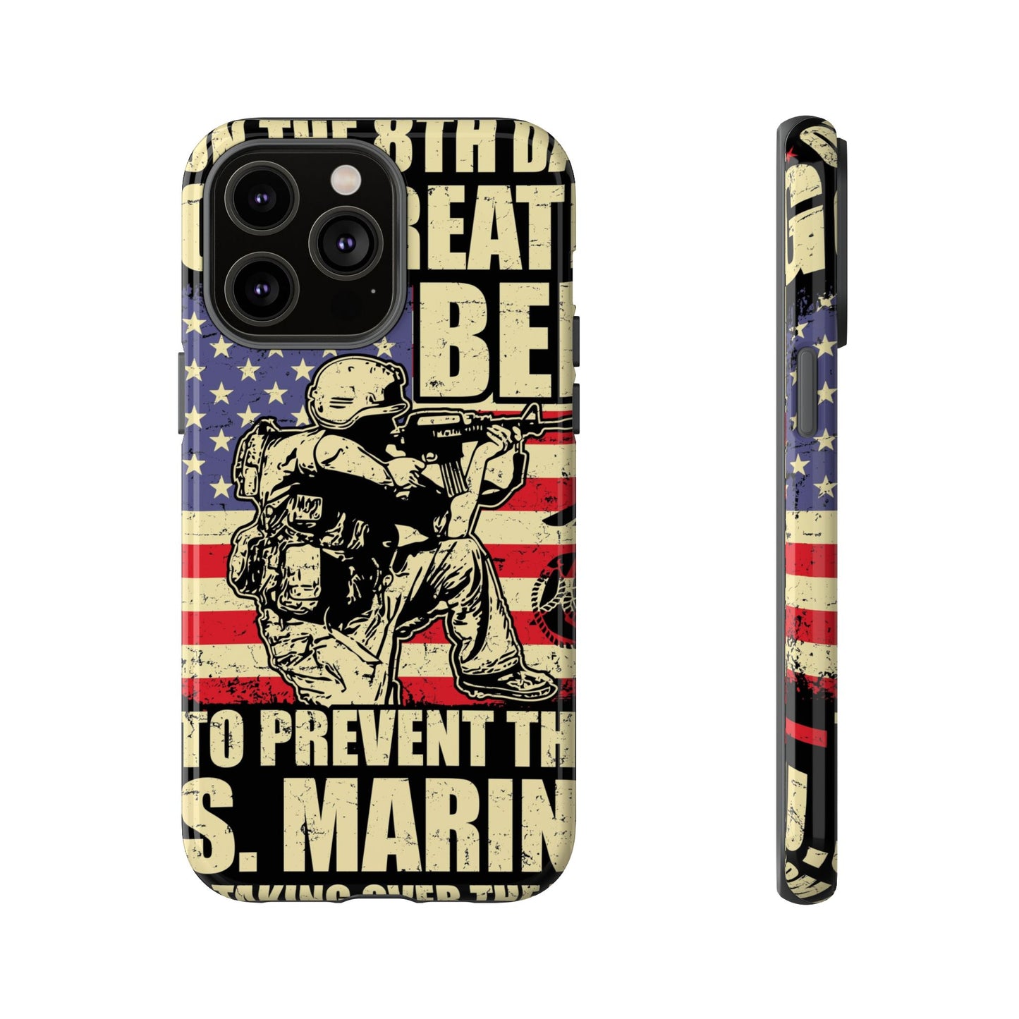Military-Themed Phone Case - 'God Created Beer' Design