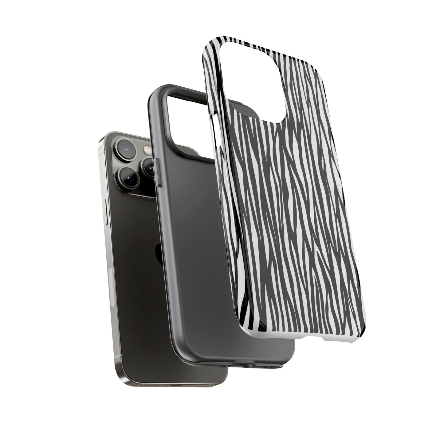 Tough Cases: Stylish Black and White Zebra Print Phone Case