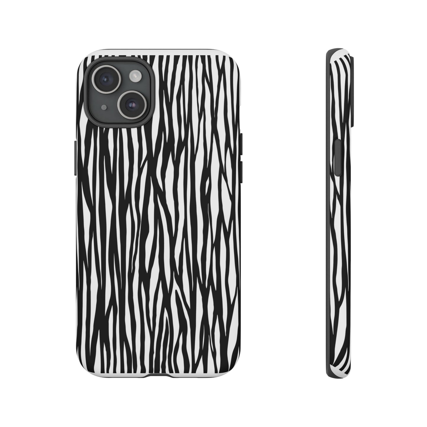 Tough Cases: Stylish Black and White Zebra Print Phone Case
