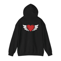 Angel Wings Heart Hoodie - Unisex Heavy Blend™ Sweatshirt for Love & Comfort