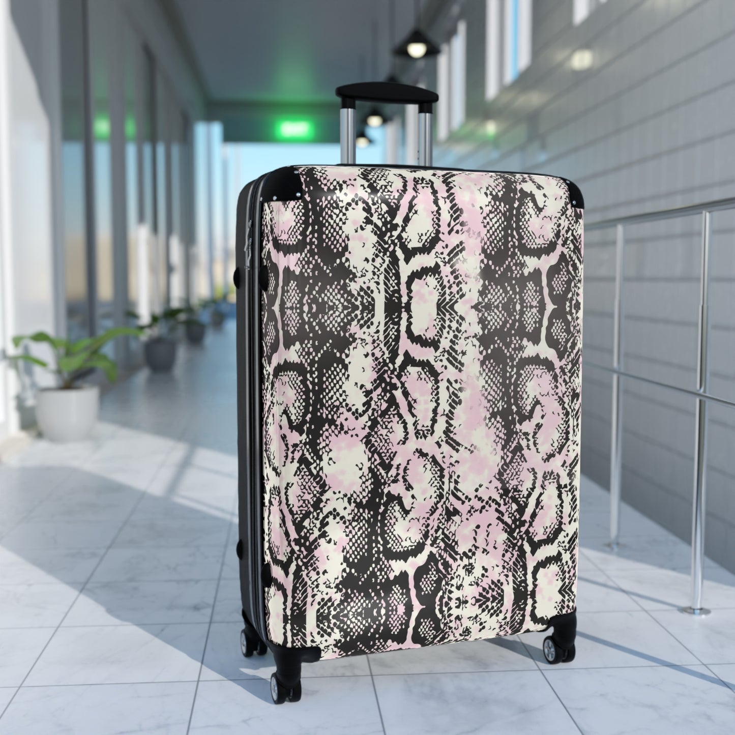 Stylish Python Print Suitcase – Trendy Travel Luggage for Adventure Seekers