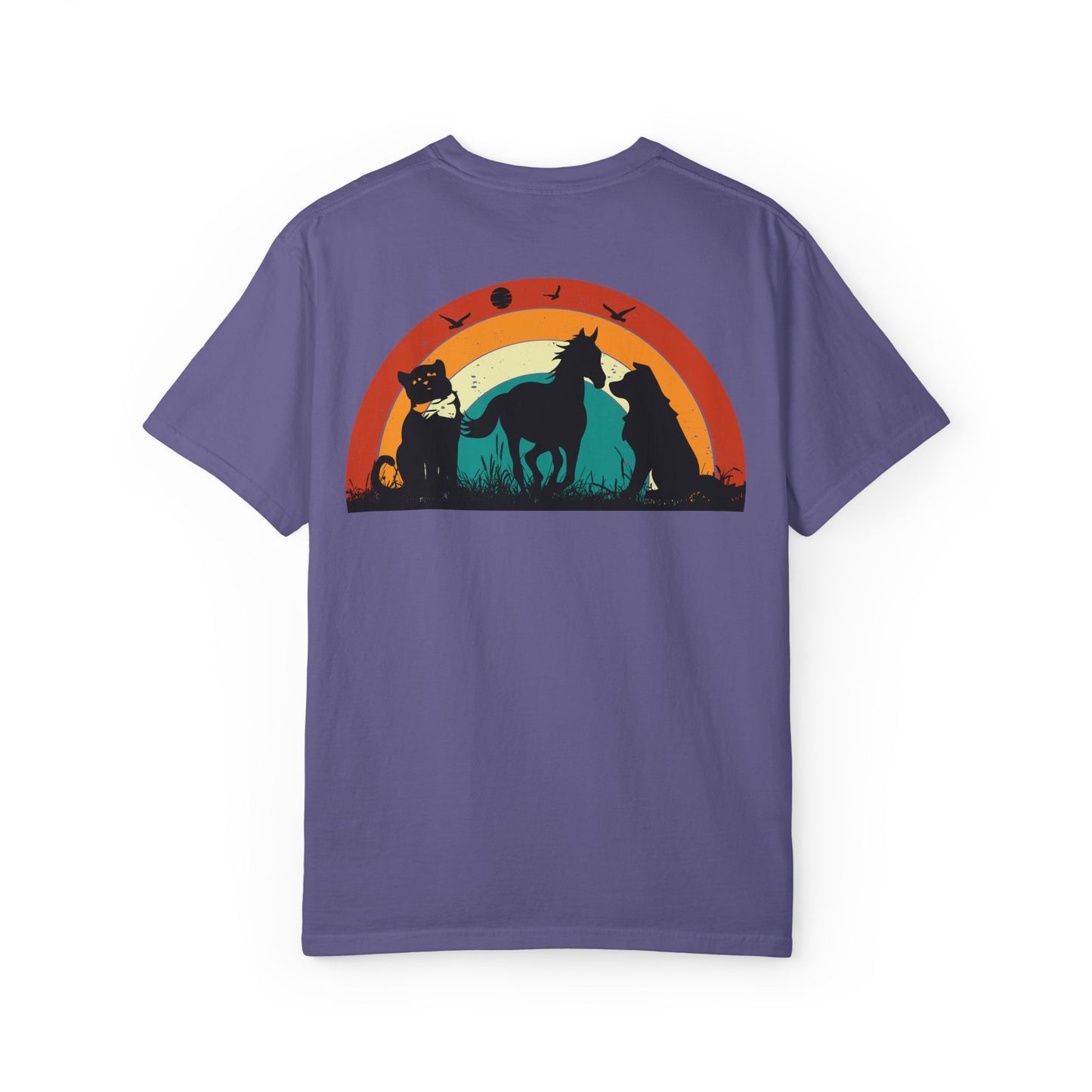 Rainbow Animal Scene Unisex T-Shirt - Nature Lover's Gift