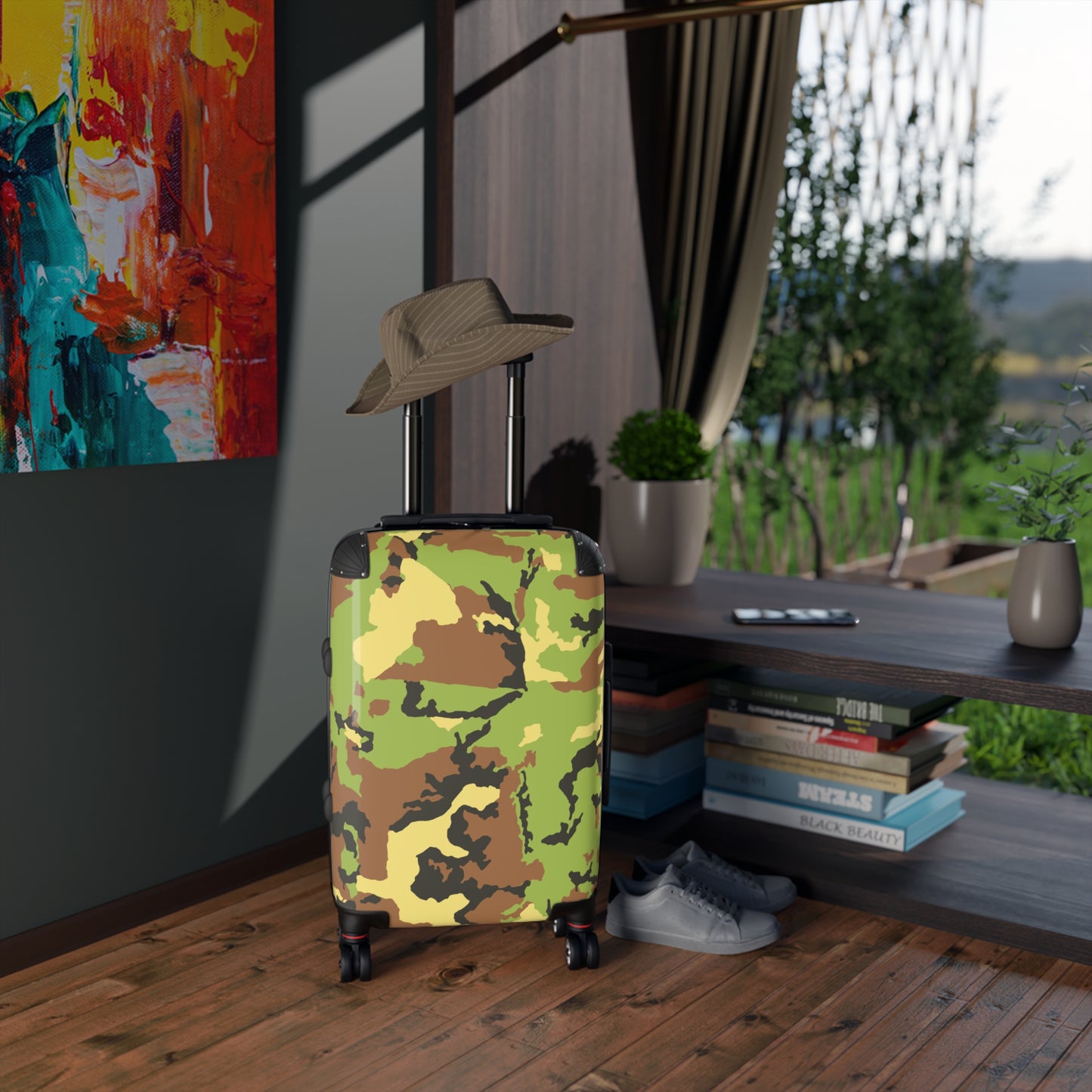 Camo Pattern Suitcase - Stylish Travel Luggage for Adventurers