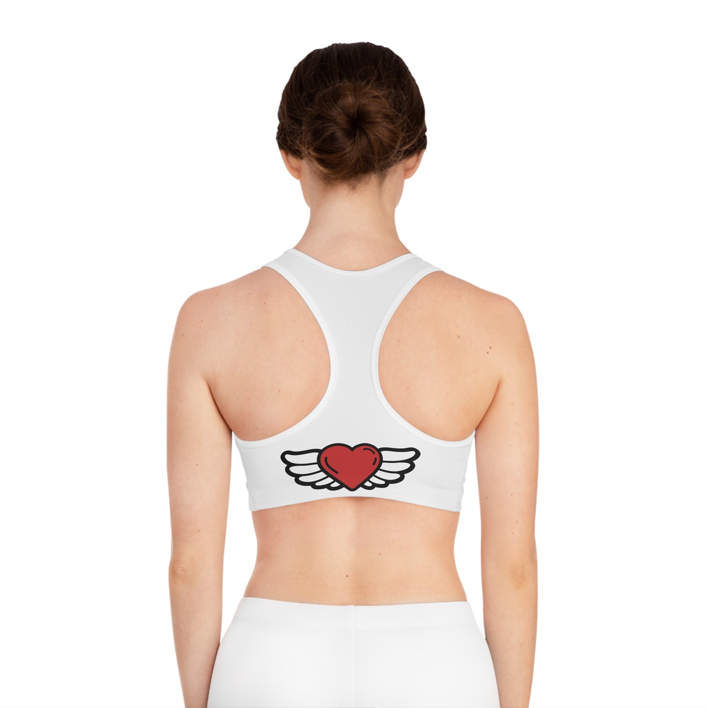 Heart Wings Sports Bra, Workout Bra, Activewear, Gift for Fitness Lovers, Valentine’s Day Gift, Motivational Gym Wear
