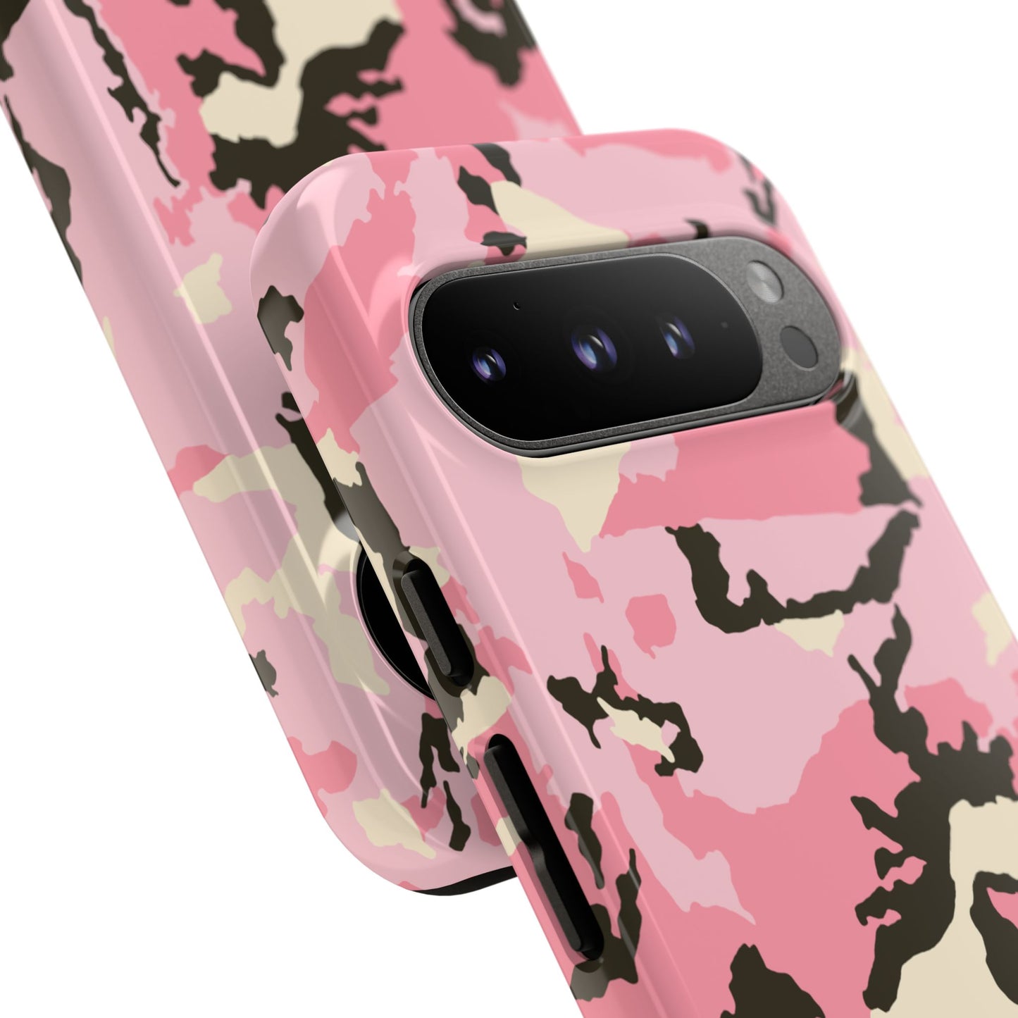 Stylish Tough Phone Case – Pink Camo Design for Bold Protection  Make a statement while keeping your phone safe with this eye-catching pink camouflage case that blends fashion with durability.