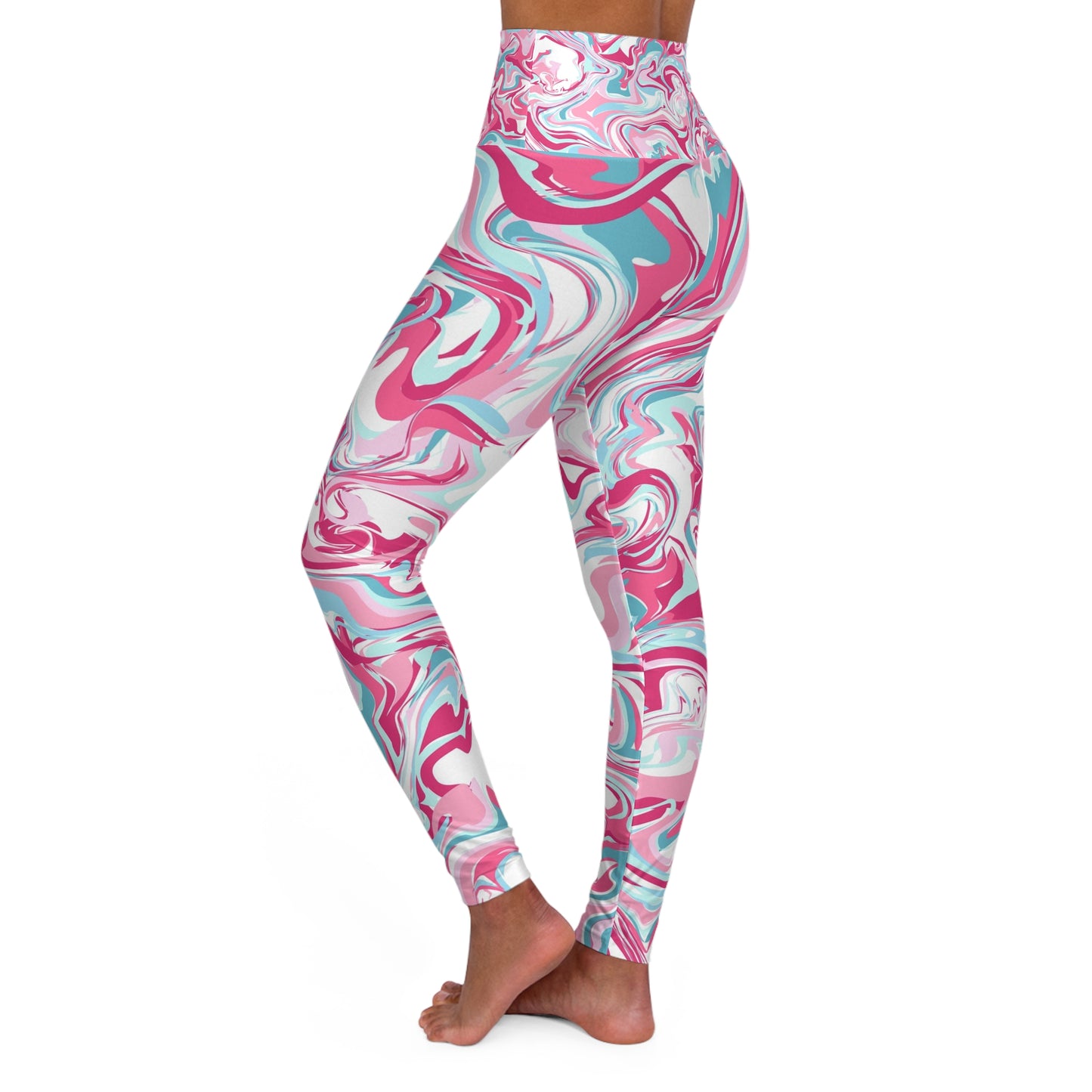Colorful Marble High Waisted Yoga Leggings - Comfortable & Stylish Activewear for Fitness Enthusiasts
