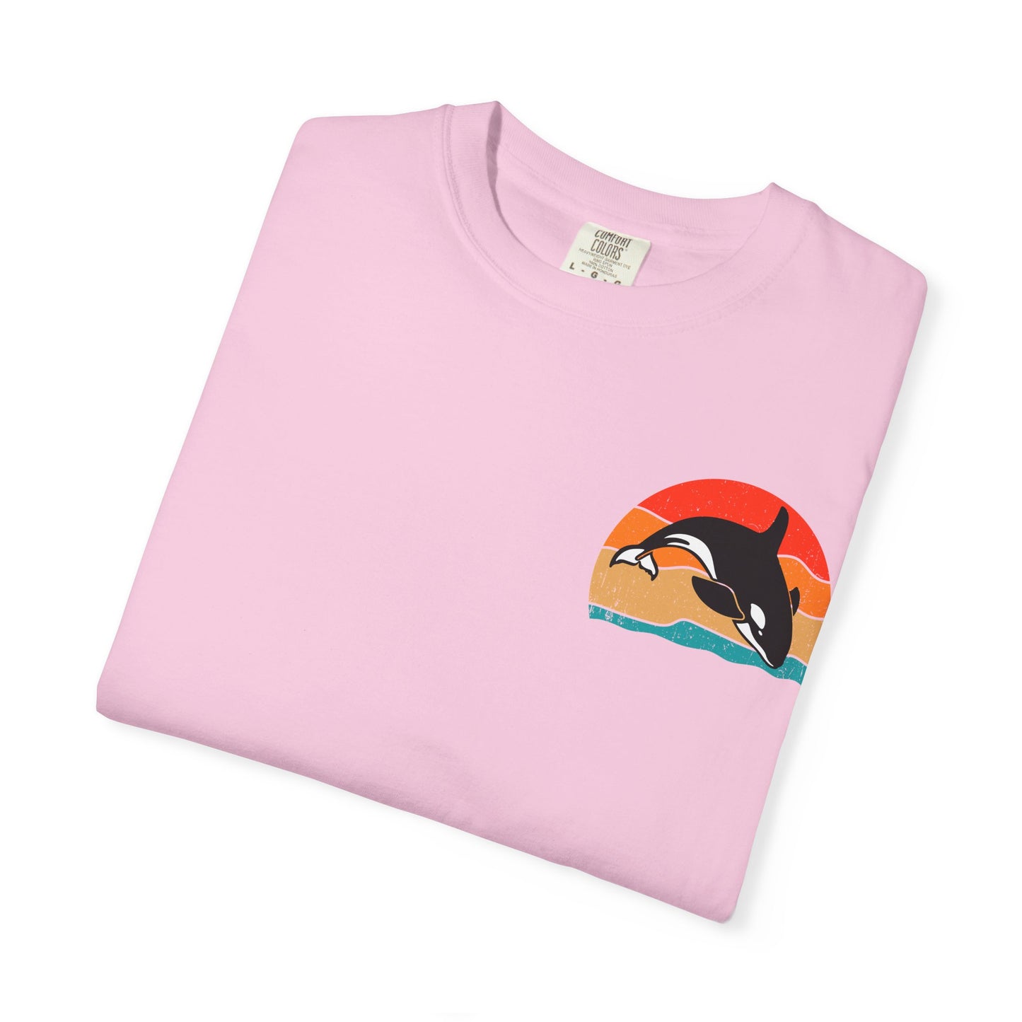 Ocean Sunset Orca Unisex T-Shirt - Relaxed, Vibrant Beach Vibes