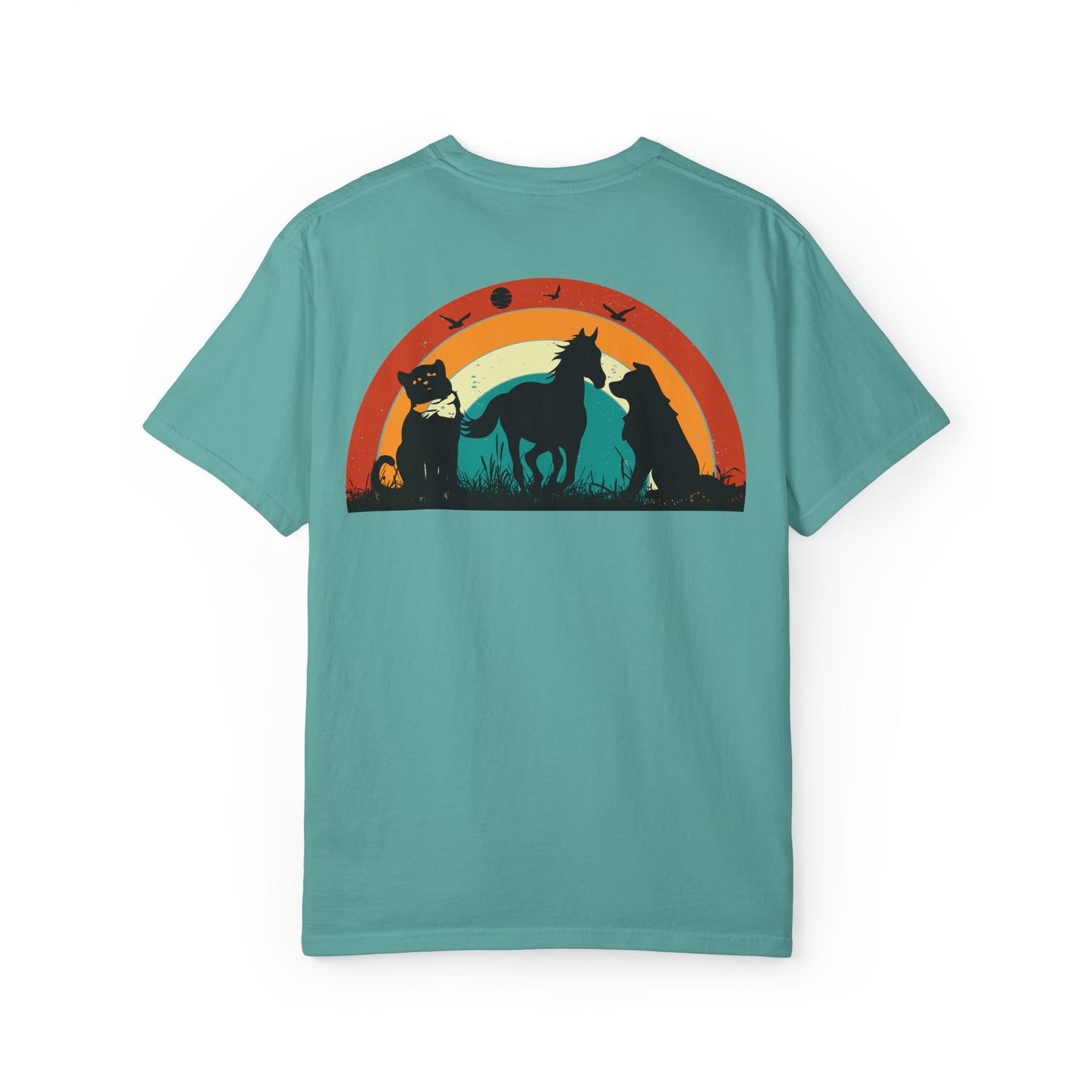 Rainbow Animal Scene Unisex T-Shirt - Nature Lover's Gift