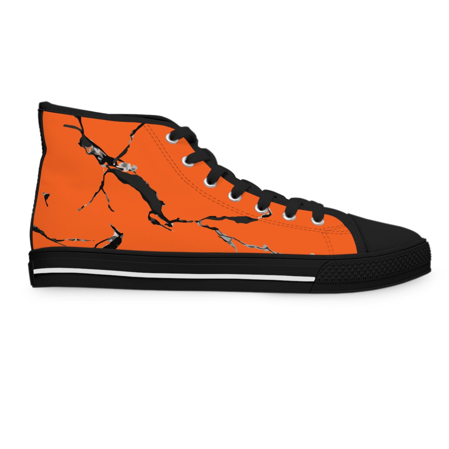 Stylish Orange Marble Women's High Top Sneakers