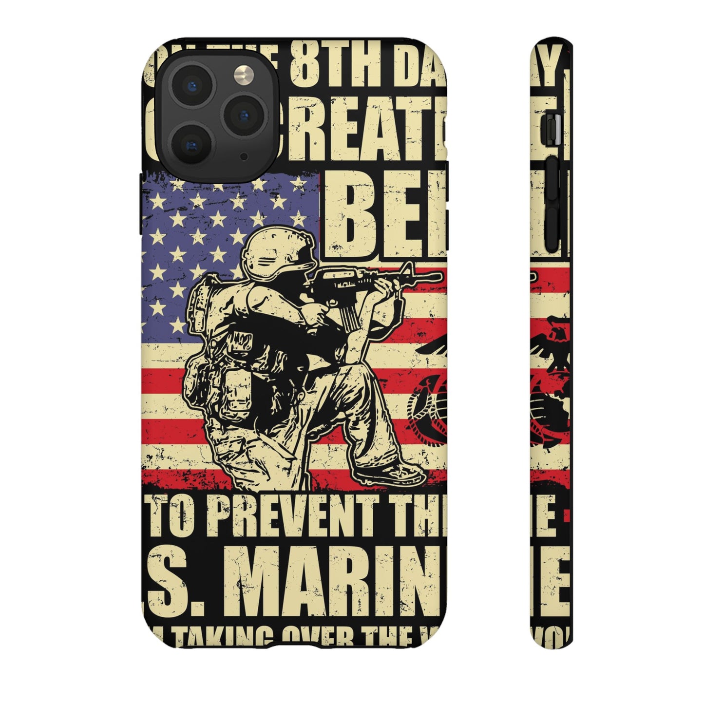 Military-Themed Phone Case - 'God Created Beer' Design