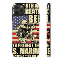 Military-Themed Phone Case - 'God Created Beer' Design