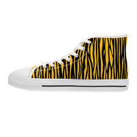 Stylish Women's High Top Sneakers - Bold Tiger Stripe Design
