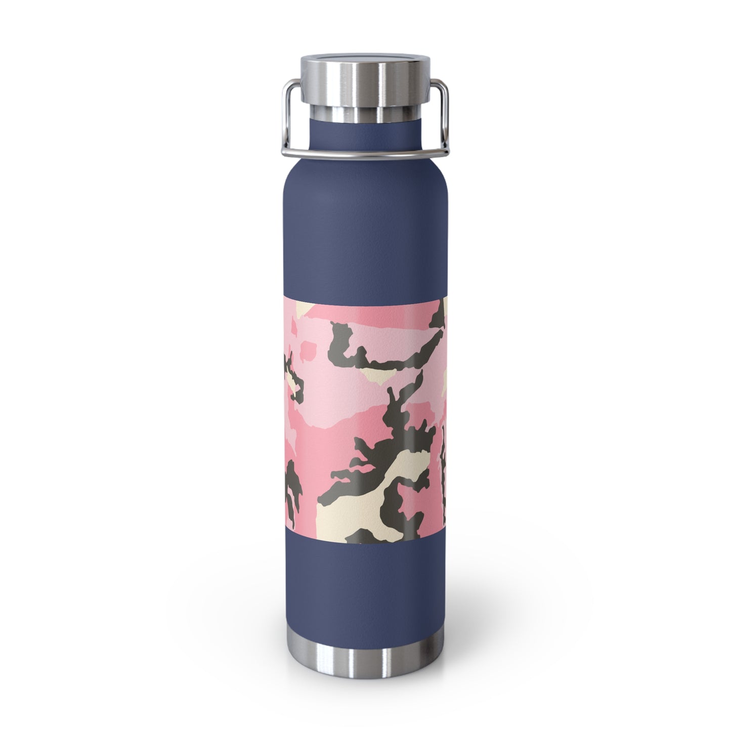 Stylish Pink Camouflage Insulated Water Bottle - 22oz