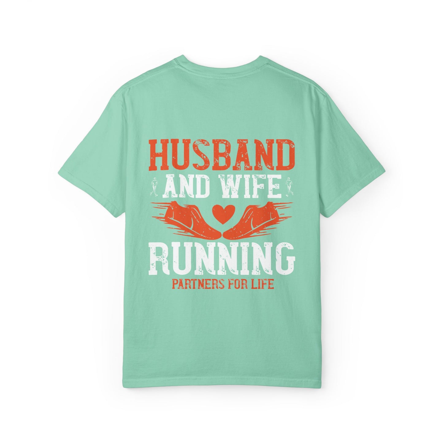 Unisex Husband and Wife Running T-Shirt - Partners for Life - Casual Gift for Couples