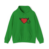 Devilish Heart Hoodie - Unisex Heavy Blend™ Sweatshirt for Fun-Loving Spirits
