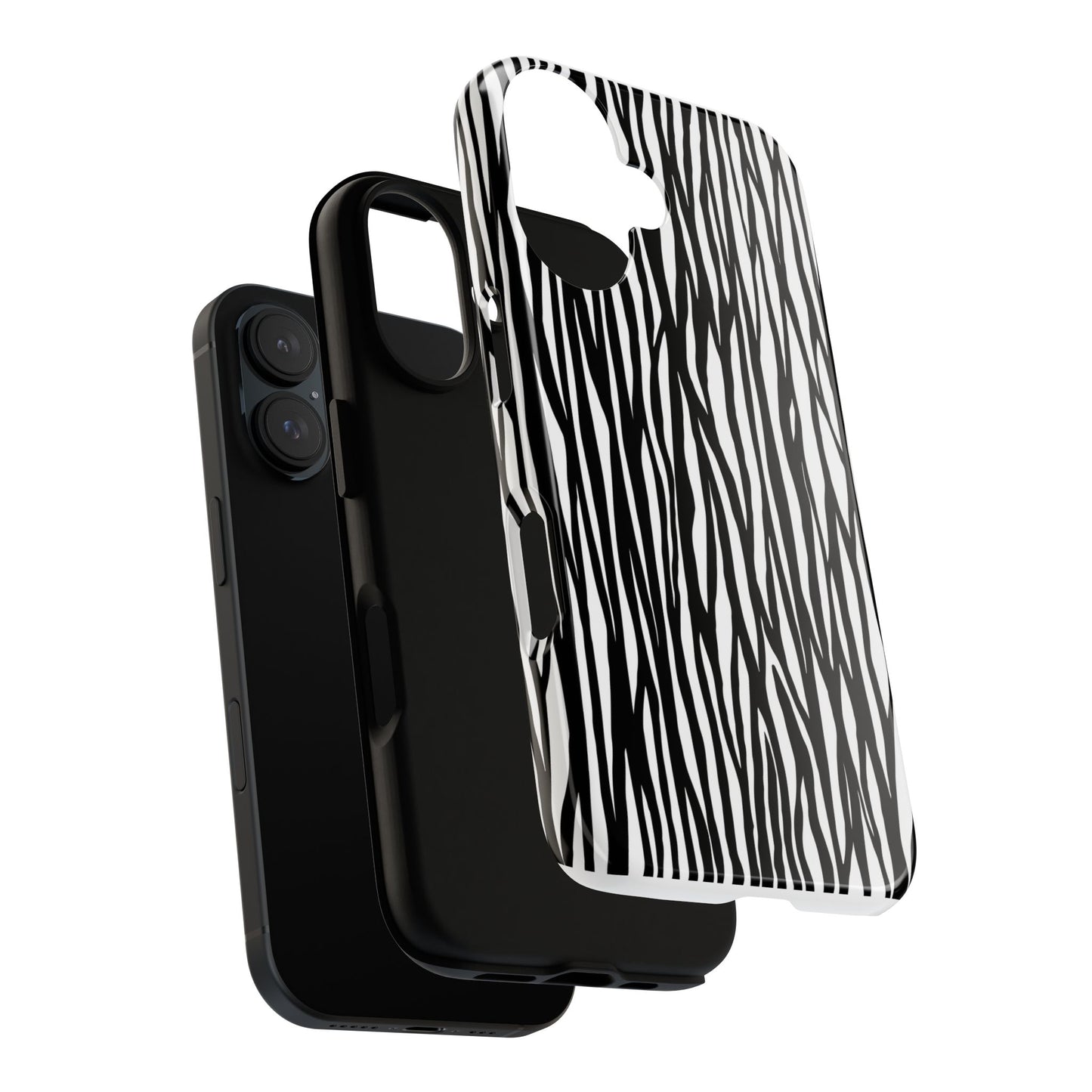 Tough Cases: Stylish Black and White Zebra Print Phone Case