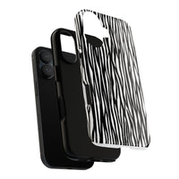 Tough Cases: Stylish Black and White Zebra Print Phone Case