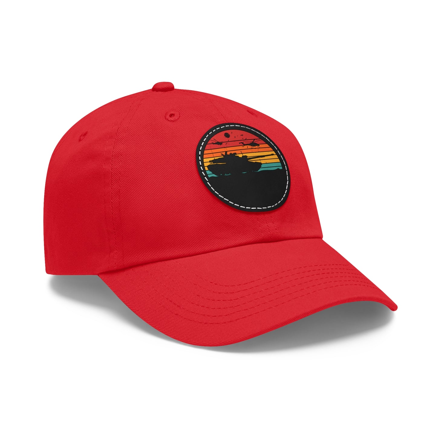 Retro Sunset Dad Hat with Leather Patch