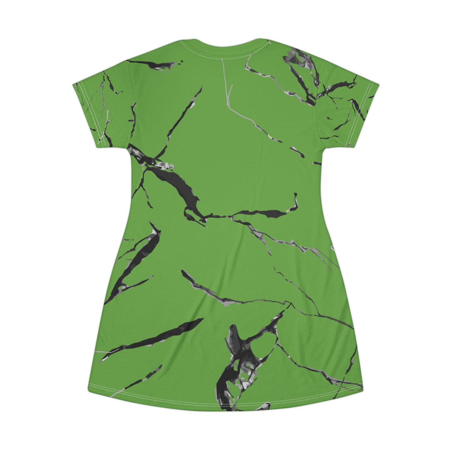 Trendy Green Marble T-Shirt Dress, Casual Summer Dress, Everyday Wear, Gift for Her, Unique Fashion Statement