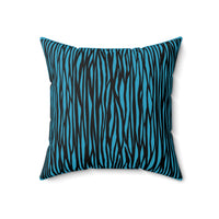 Blue Zebra Print Throw Pillow - Modern Home Decor