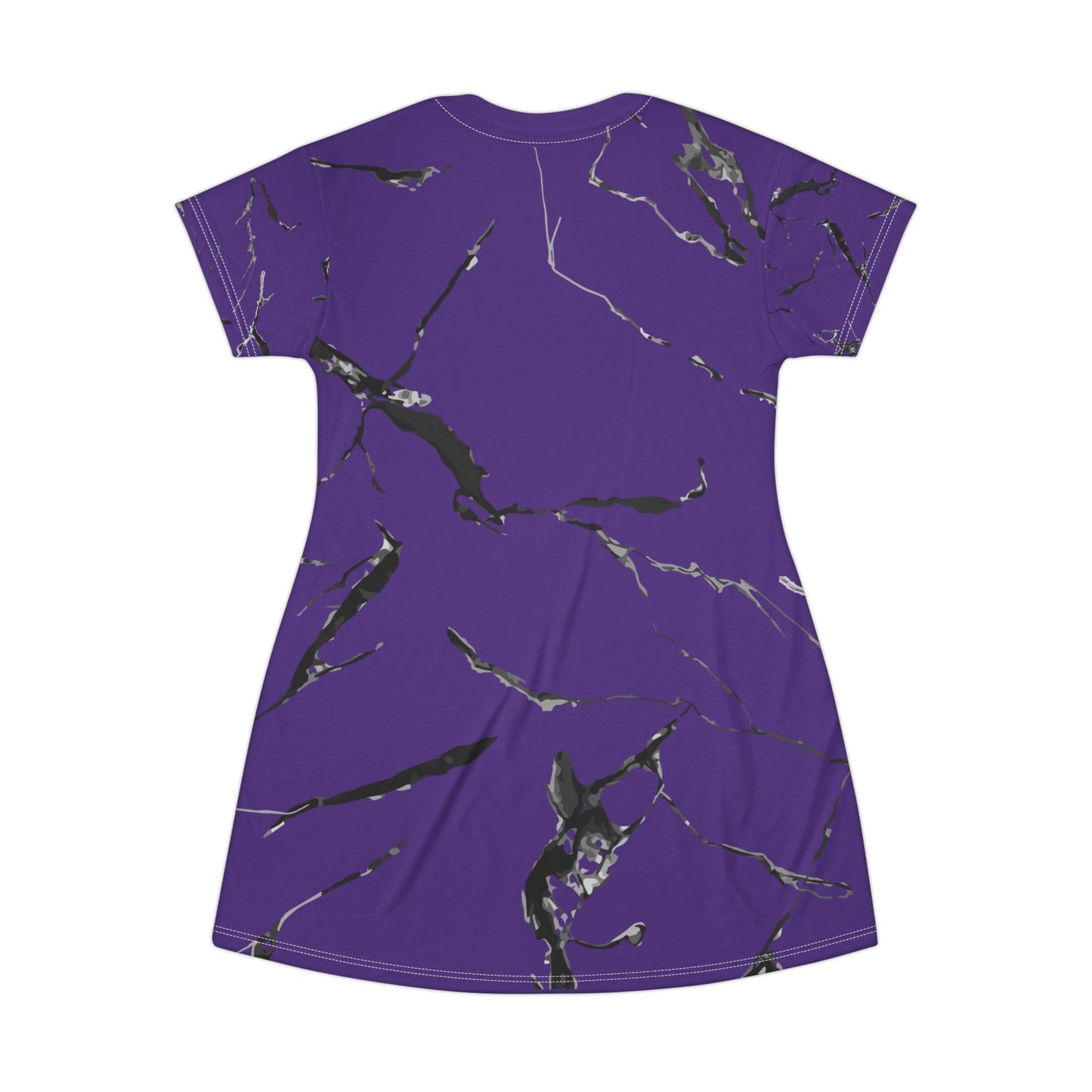 Chic Purple Marble T-Shirt Dress, Casual Summer Wear, Stylish Lounge Dress, Gift for Her, Trendy Everyday Dress