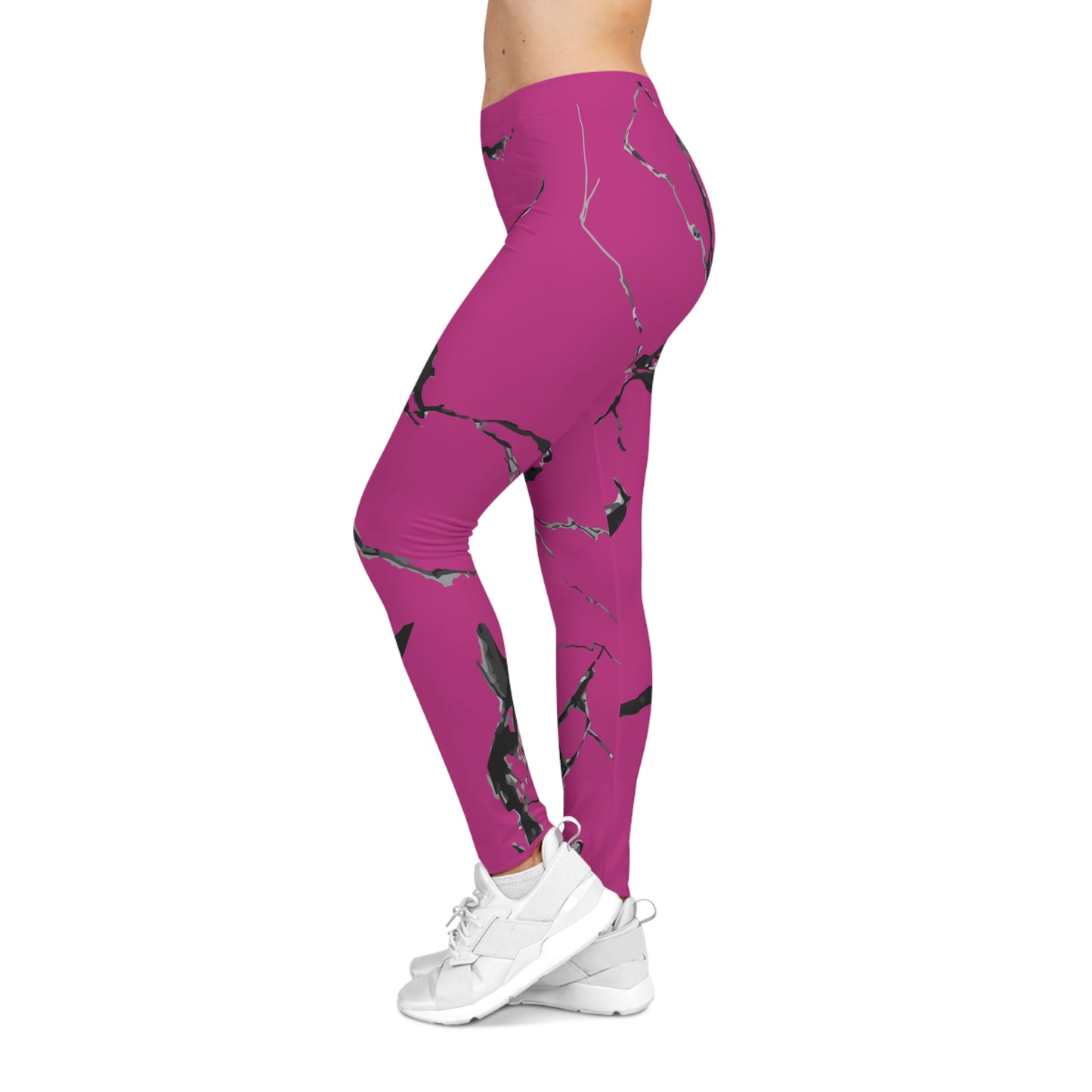 Trendy Pink Marble Leggings for Women, Stylish Activewear, Fitness Outfits, Casual Wear, Workout Leggings, Everyday Comfort