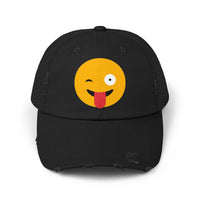 Funny Emoji Distressed Cap for Casual Wear