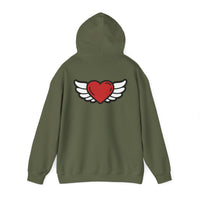 Angel Wings Heart Hoodie - Unisex Heavy Blend™ Sweatshirt for Love & Comfort