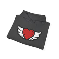 Angel Wings Heart Hoodie - Unisex Heavy Blend™ Sweatshirt for Love & Comfort