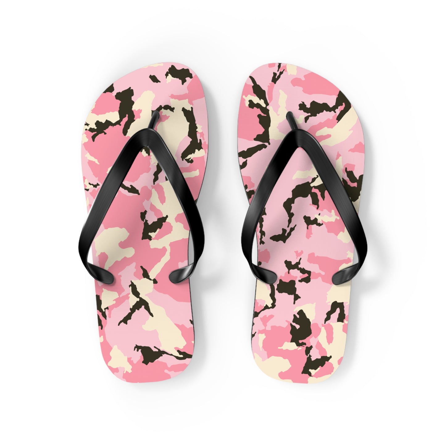 Stylish Pink Camo Flip Flops - Trendy Summer Footwear for Beach & Pool