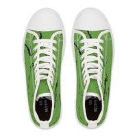 Stylish Green High Top Sneakers with Abstract Design