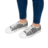 Trendy Zebra Print Low Top Sneakers for Women - Fashionable Casual Footwear